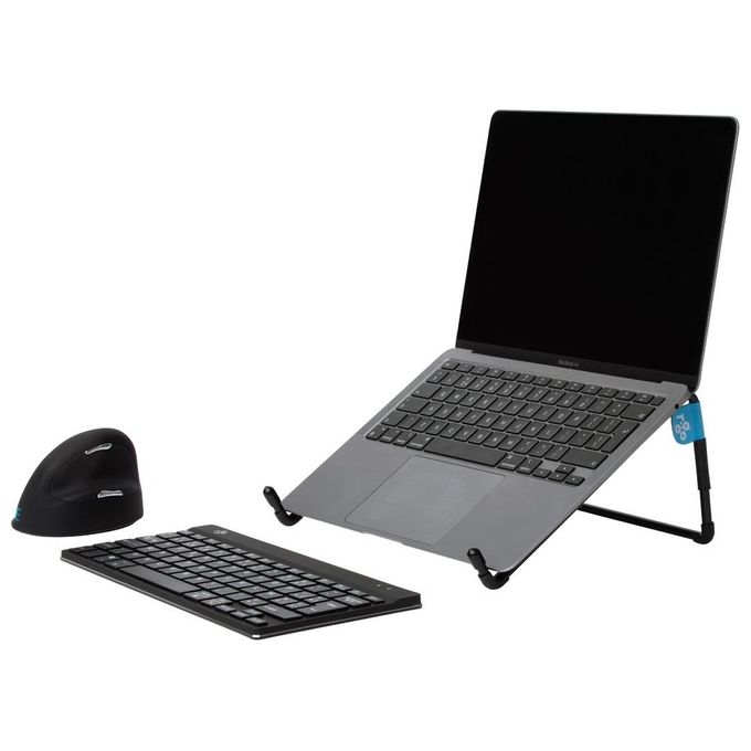 R-Go Tools RGOSC015BL Supporto per laptop ergonomico pieghevole adatto per laptop da 10 22 pollici colore Nero