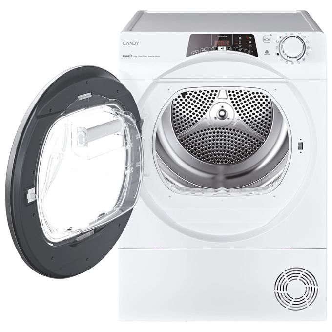 Candy ROE H8A3TSEX-S Rapidó Asciugatrice Pompa di Calore Inverter 8 Kg Classe A+++ Wi-Fi Bluetooth 69 dB (85x59x61 cm) colore Bianco