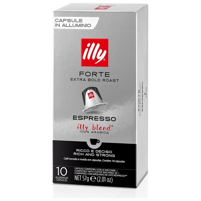 Illy Capsule Espresso Forte Compatibili con Nespresso 10 Pezzi