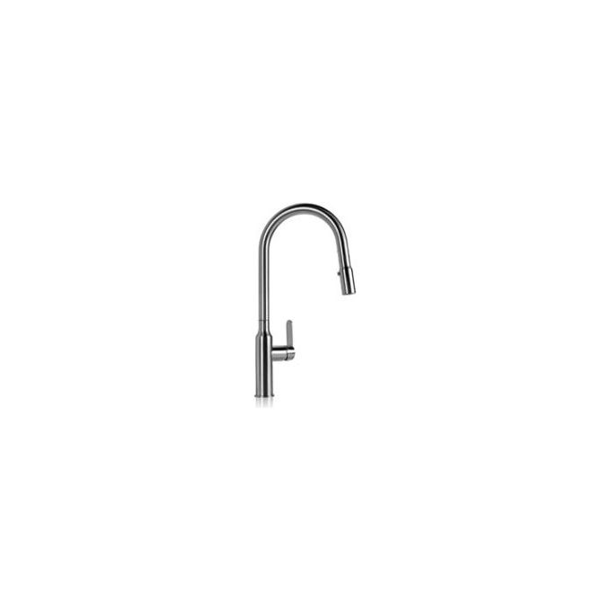 Apell AP6050SS Miscelatore Monocomando da Cucina Canna Alta con Doccetta Estrabile Leva Singola Acciaio Inox colore Acciaio
