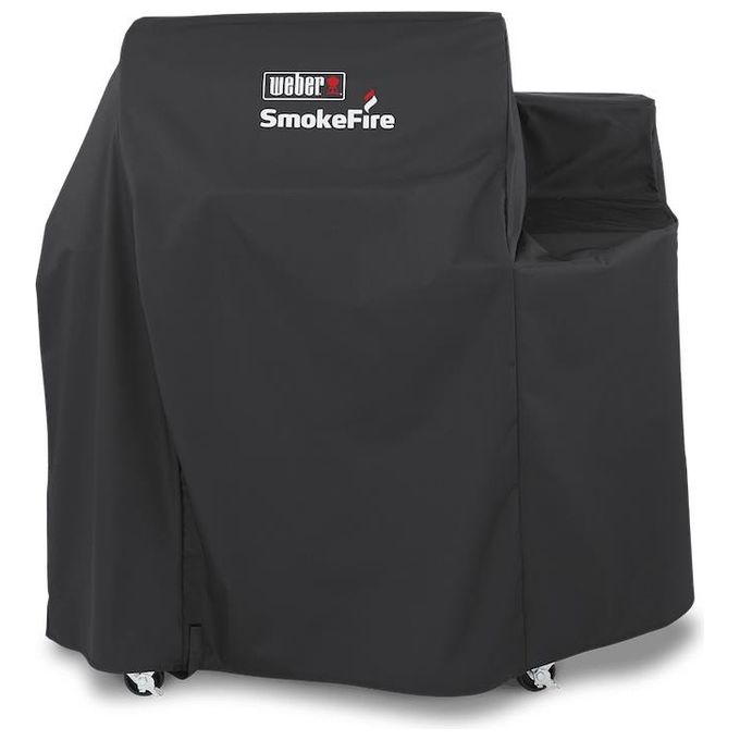 Weber 7192 Custodia Premium per Barbecue SmokeFire EX4 in Poliestere Impermeabile e Traspirante con Cinghie di Fissaggio colore Nero