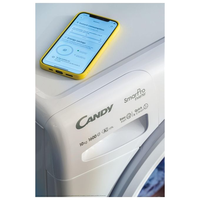 Candy COW4854TWM6-1-S Smart Pro Lavasciuga Carica Frontale 8-5 Kg 1400 rpm Classe D Wi-Fi Inverter BPM Aquastop (85x60x54 cm) colore Bianco