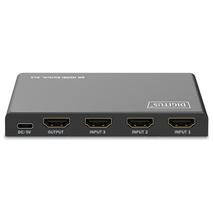 Digitus DS-55333 Switch HDMI 3x1 8K-60Hz 48 Gbps HDR HDCP 2.3 colore Nero