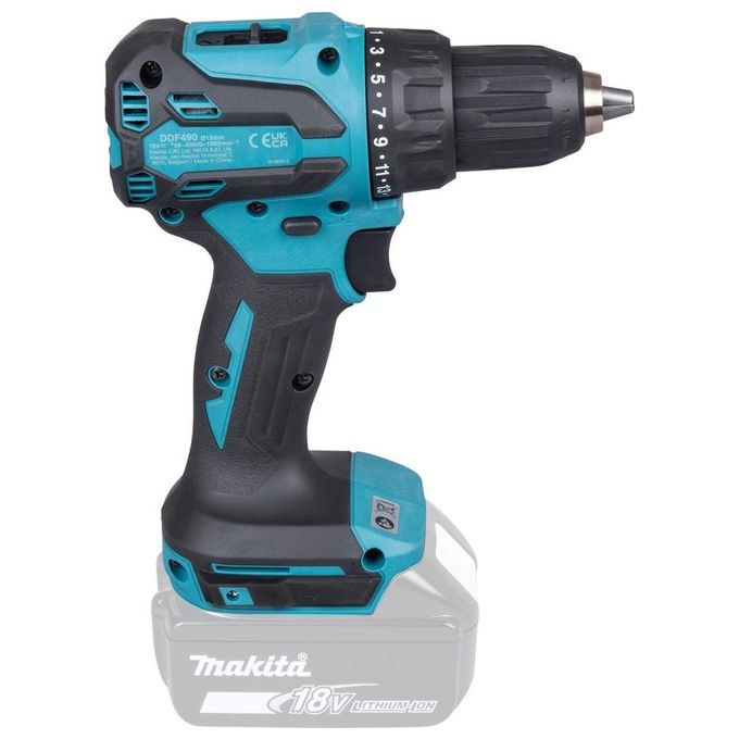 Makita DDF490Z Trapano Avvitatore Brushless Velocita' 1900 rpm Coppia 65 Nm 20 Impostazioni Colore Blu Nero