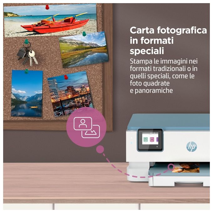 HP 2H2N1B ENVY Inspire 7221e Stampante Multifunzione Inkjet A4 4800x1200 DPI 15 ppm Wi-Fi Fronte Retro colore Bianco