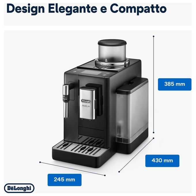 De'Longhi EXAM44035B Rivelia Macchina da caffe' Automatica 1.4 L 19 bar 1450 W Bean Switch Display Touch 8 Bevande colore Nero