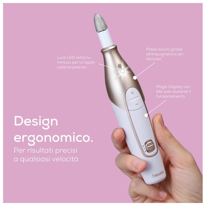 Beurer MP 64 Set Professionale per Manicure e Pedicure Cordless con Batteria Ricaricabile