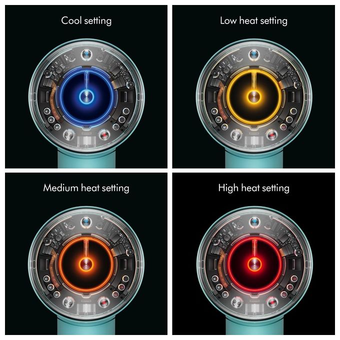 Dyson 515276-01 Supersonic Nural Asciugacapelli 1600W Motore V9 3 Velocita' 4 Temperature con Accessori colore Blu Arancione