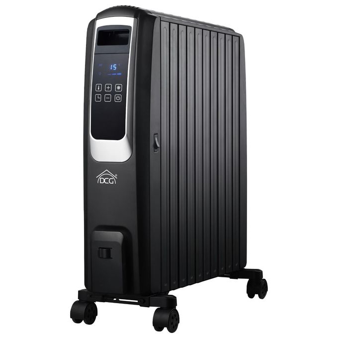 DCG Eltronic RA2910D Radiatore ad Olio Digitale 2500 W con Timer 24h Telecomando e Funzione ECO colore Nero