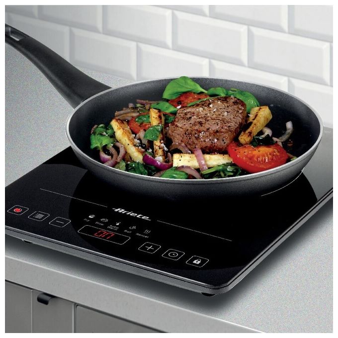Ariete 1997 Piastra a induzione singola portatile Vetroceramica 2000W 10 livelli di potenza 5 programmi Timer 4 ore colore Nero