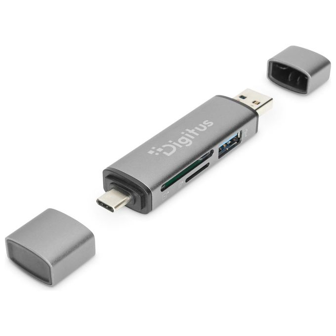Digitus DA-70886 Lettore di Schede Alluminio Usb 3.2 Gen 1 Type-A-type-C