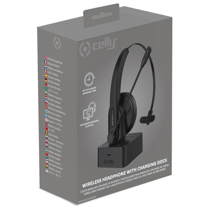 Celly SW Headset Wireless Mono Split Nero