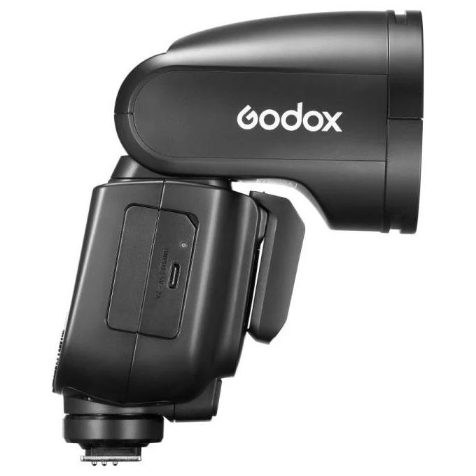 Godox 11417 V1Pro Flash TTL Testa Rotonda 76 Ws 28-105 mm 2,4 GHz 32 Canali 5 Gruppi Batteria Li-ion Ricaricabile USB-C colore Nero