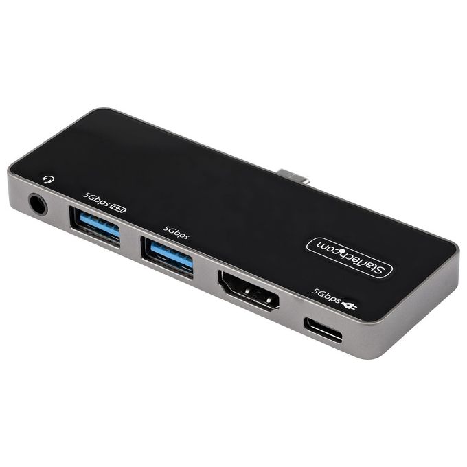 StarTech.com DKT30ICHPD Adattatore Multiporta USB C a HDMI 4K 60Hz Hub USB 3.0 3 Porte Audio 100W Power Delivery colore Nero Argento