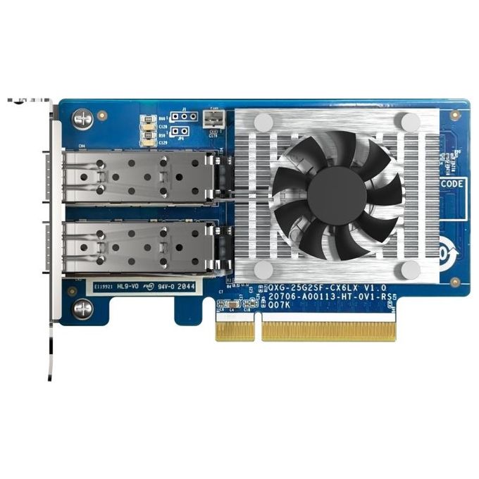 QNAP QXG-25G2SF-CX6 Scheda di Rete Dual Port 25GbE PCIe Gen4 x8 SFP28 Low-Profile colore Nero