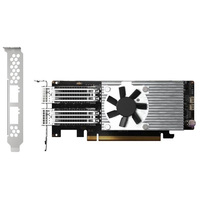 QNAP QXG-100G2SF-E810 Scheda di Rete Interna Dual-Port QSFP28 100 Gbps PCIe 4.0 Fibra colore Nero