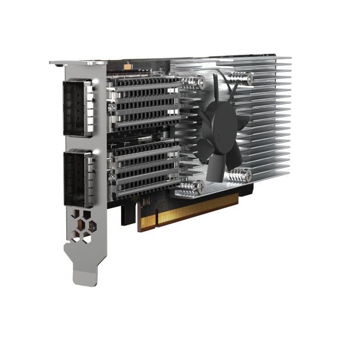 QNAP QXG-100G2SF-E810 Scheda di Rete Interna Dual-Port QSFP28 100 Gbps PCIe 4.0 Fibra colore Nero