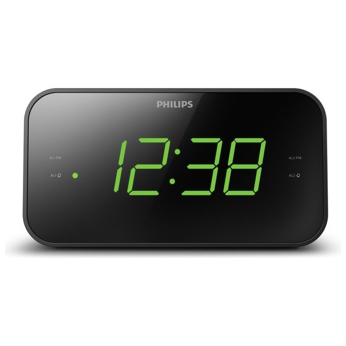 Philips TAR3306-12 Radiosveglia Digitale FM Display LED Doppia Sveglia Snooze Timer Spegnimento colore Nero