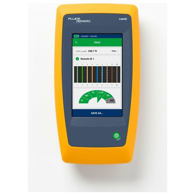 Fluke LIQ-100 LinkIQ Tester per cavi a doppino intrecciato e analizzatore di rete PoE 10 Gbps con display touch capacitivo colore Nero