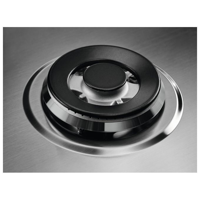 Electrolux KGU64361Z Piano cottura a gas Ultraflat 4 fuochi 1 bruciatore Wok multicorona Griglie in ghisa 60 cm Inox Antimpronta