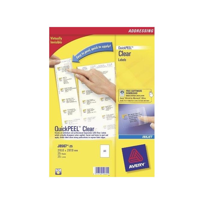 Avery Etichette trasparenti 210x297 Singolo