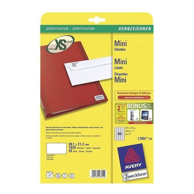 Avery Etich.mini Indir 38.1x21.2 Singolo
