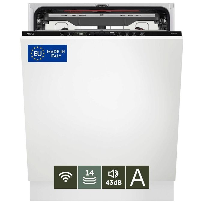 AEG FSE76738P Serie 7000 Lavastoviglie da Incasso 14 coperti Classe A 43 dB AirDry Wi-Fi Motore Inverter (82x60x56 cm) colore Acciaio Inossidabile