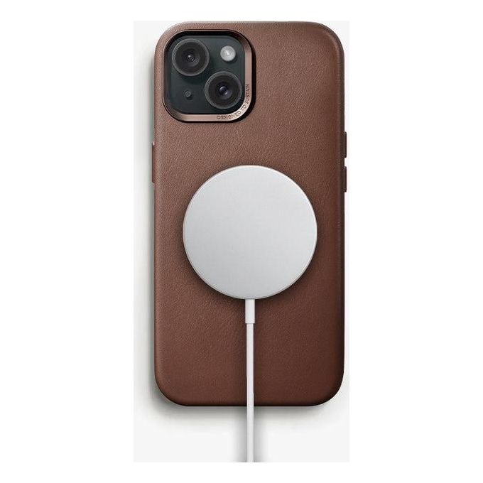 Woodcessories Bio Leather Case MagSafe per iPhone 15 Plus Marrone