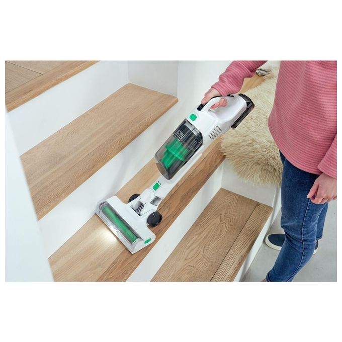 Black and Decker REVSV18D1HF-QW Reviva Scopa elettrica 2 in 1 senza sacchetto 0,5 L 18 V 2 Ah 40 min autonomia colore Verde Bianco