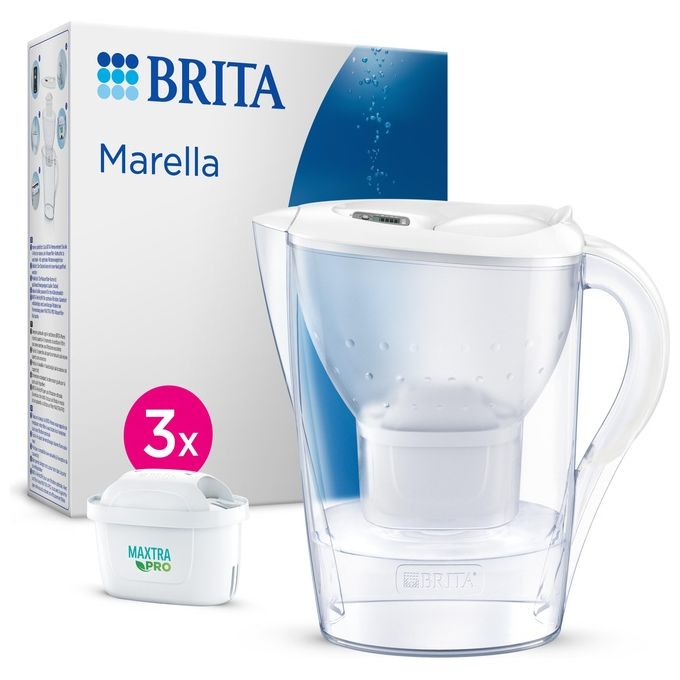 Brita Marella Caraffa Filtrante con 3 Filtri Mxpro Bianco