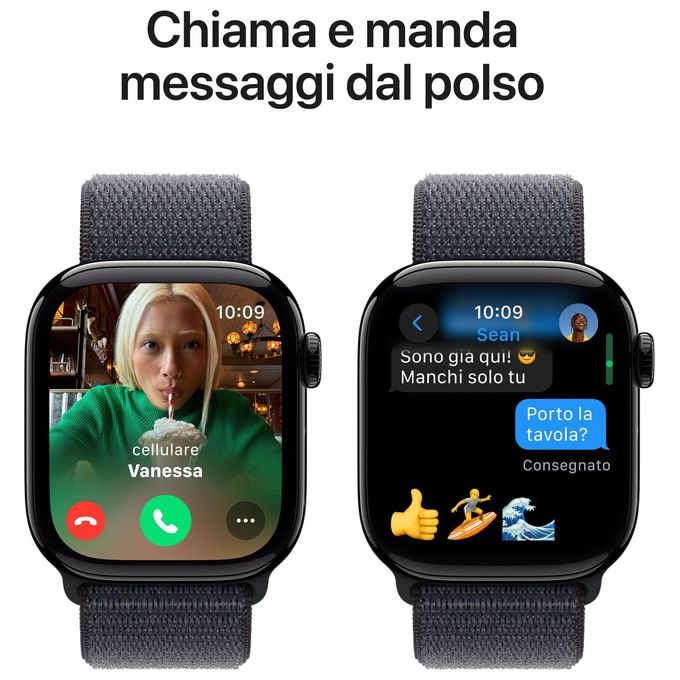 Apple MWWG3QL-A Apple Watch Serie 10 GPS 42mm Cassa in Alluminio con Sport Loop colore Nero
