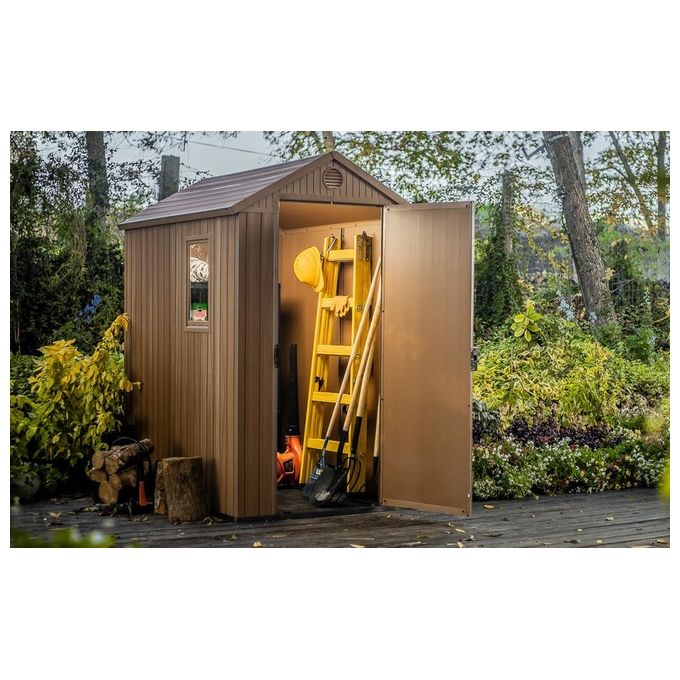 Keter Casetta da Giardino Darwin 4x6 125,8x184,5x205cm Marrone Effetto Legno EVOTECH+