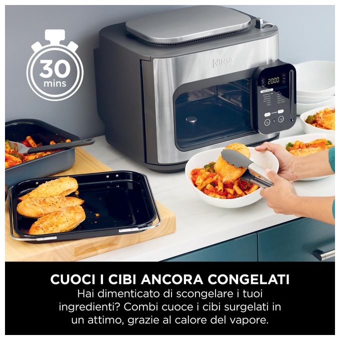 Ninja SFP700EU Combi Multicooker 12 in 1 Forno e Friggitrice ad Aria 12 Funzioni di Cottura colore Grigio