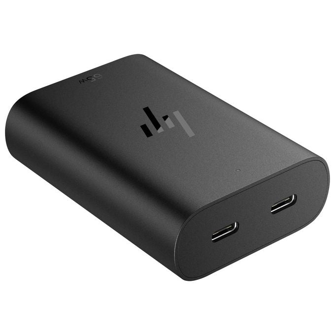 HP 600Q8AA Caricabatterie per laptop USB-C GaN da 65 W 2 porte USB-C uscita fino a 20 V 1 m colore Nero