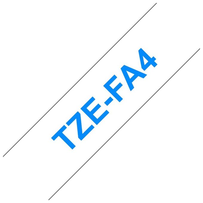 Brother TZe-FA4 Nastro per Etichettatrice Blu su Bianco 18mm