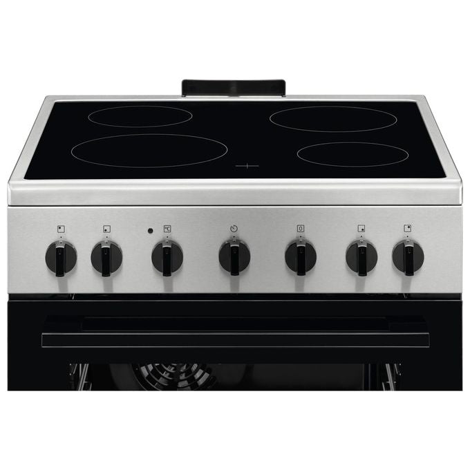 Electrolux LKR620066X Cucina Elettrica Libera Installazione Piano Vetroceramica 4 Fuochi 57 L Forno Ventilato Classe A (60x60x86 cm) colore Nero Inox