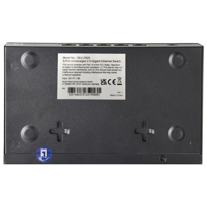 LevelOne GEU-0525 Switch di Rete Non Gestito 5 Porte 2.5G Ethernet (100-1000-2500) colore Nero