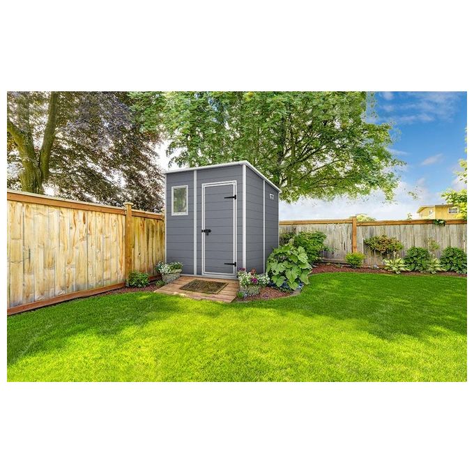 Keter Casetta da Giardino Manor Pent 6X6 in Resina 183,5x185x200,5h Grigio