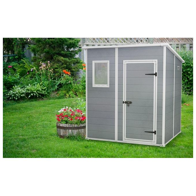 Keter Casetta da Giardino Manor Pent 6X6 in Resina 183,5x185x200,5h Grigio