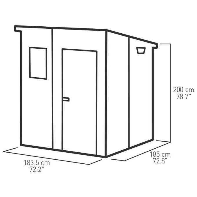 Keter Casetta da Giardino Manor Pent 6X6 in Resina 183,5x185x200,5h Grigio