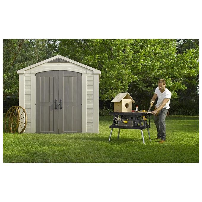 Keter Casetta da Giardino Factor 8X8 in Resina 256,5x255x243h Beige