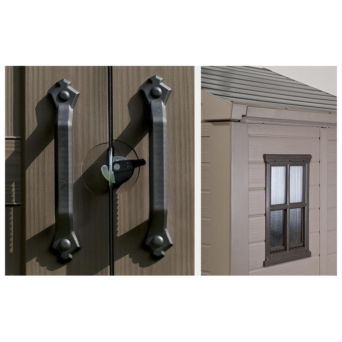 Keter Casetta da Giardino Factor 8X8 in Resina 256,5x255x243h Beige