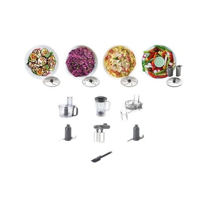 Kenwood FDM304SS MultiPro Compact Robot da cucina multifunzione 800 W ciotola 2,1 L frullatore 1,2 L 2 velocita' Pulse colore Metallico