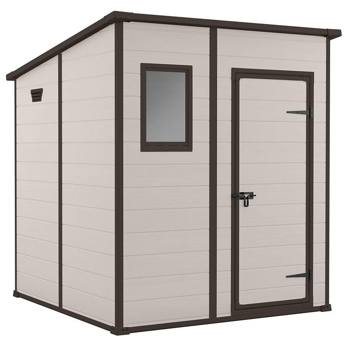 Keter Casetta da Giardino Box Portattrezzi da esterno MANOR PENT 6X6 in resina 183,5x185x200,5h beige