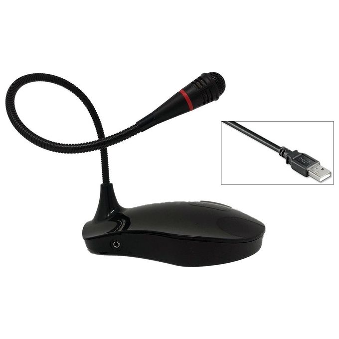 EMPIRE EMSP.DESK150 Microfono da Tavolo USB Omnidirezionale Angolo di Ripresa 180° Lunghezza Cavo 2,5m colore Nero