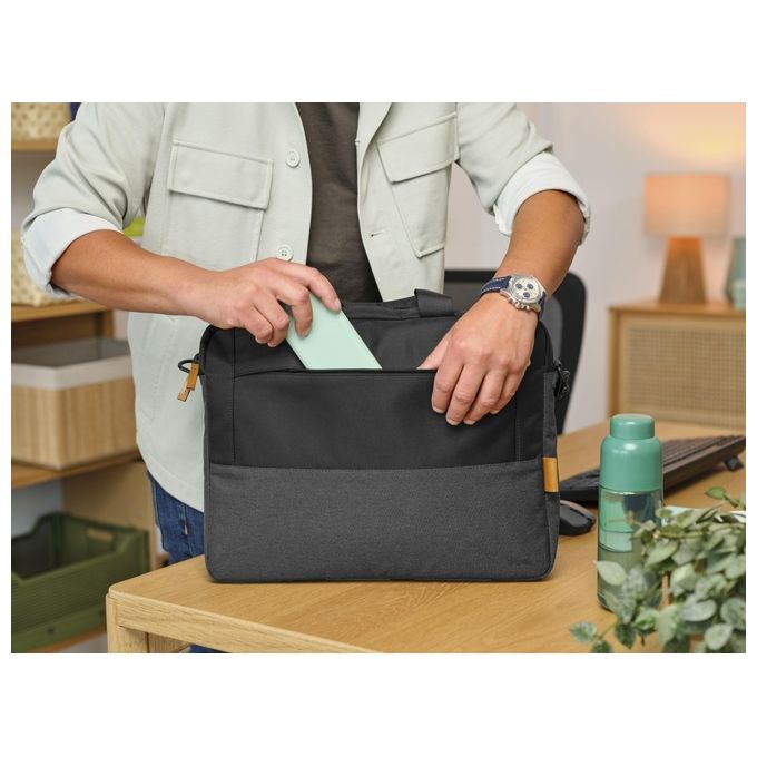 Trust 25246 Lisboa Borsa Porta PC 16'' Poliestere Riciclato Tracolla Rimovibile Cinghia Trolley colore Nero