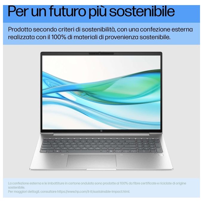 HP 9Y7B9ET ProBook 440 G11 Notebook 14'' Intel Core Ultra 5 125U 8 GB DDR5 256 GB SSD NVMe Wi-Fi 6E Windows 11 Pro colore Argento