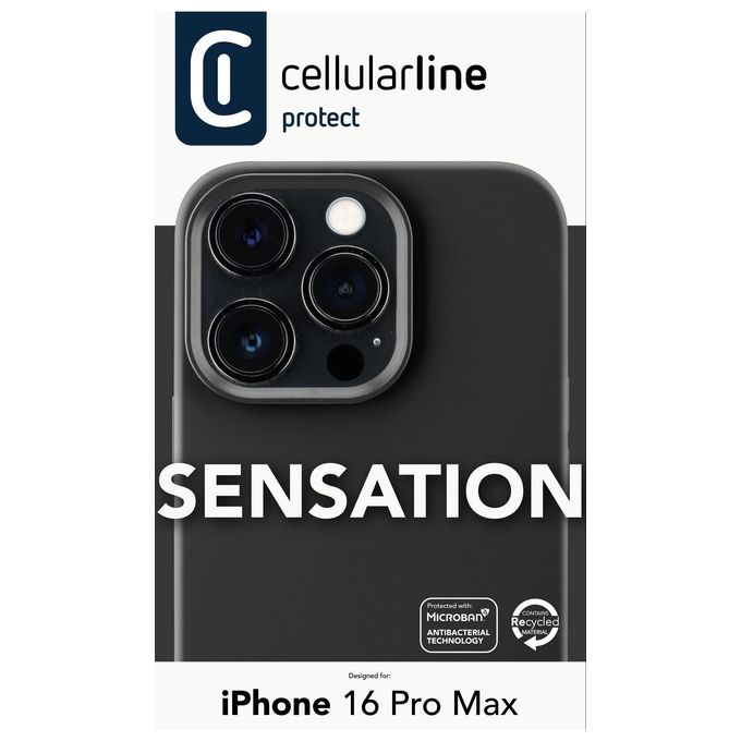 Cellular Line Cover per iPhone 16 Pro Max Sensation Black