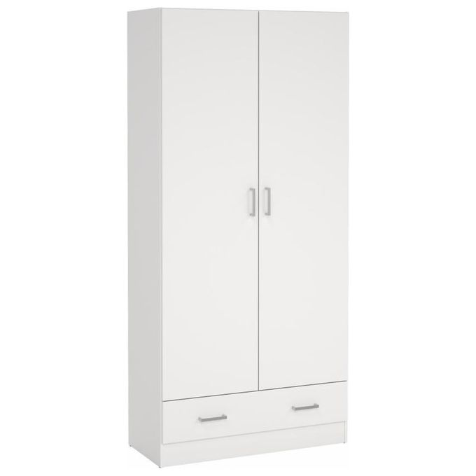 Tvilum 704034949 Space Armadio 2 Ante Battenti 1 Cassetto 3 Ripiani Stile Scandinavo colore Bianco
