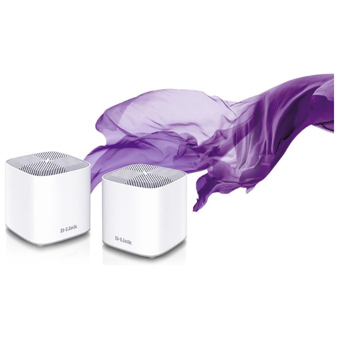 D-Link COVR-X1863 Sistema Wi-Fi 6 Mesh AX1800 Dual-Band 3-Pack fino a 600 mq 2 porte Gigabit WPA3 compatibile con Google Assistant e Alexa colore Bianco